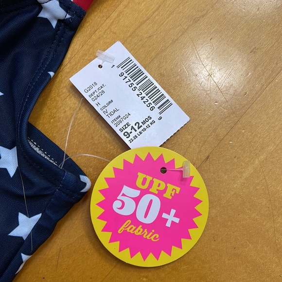 The Childrens Place Girls Tidal Stars and Stripes Bathing Suit Size 9-12 Month - Picture 2 of 3